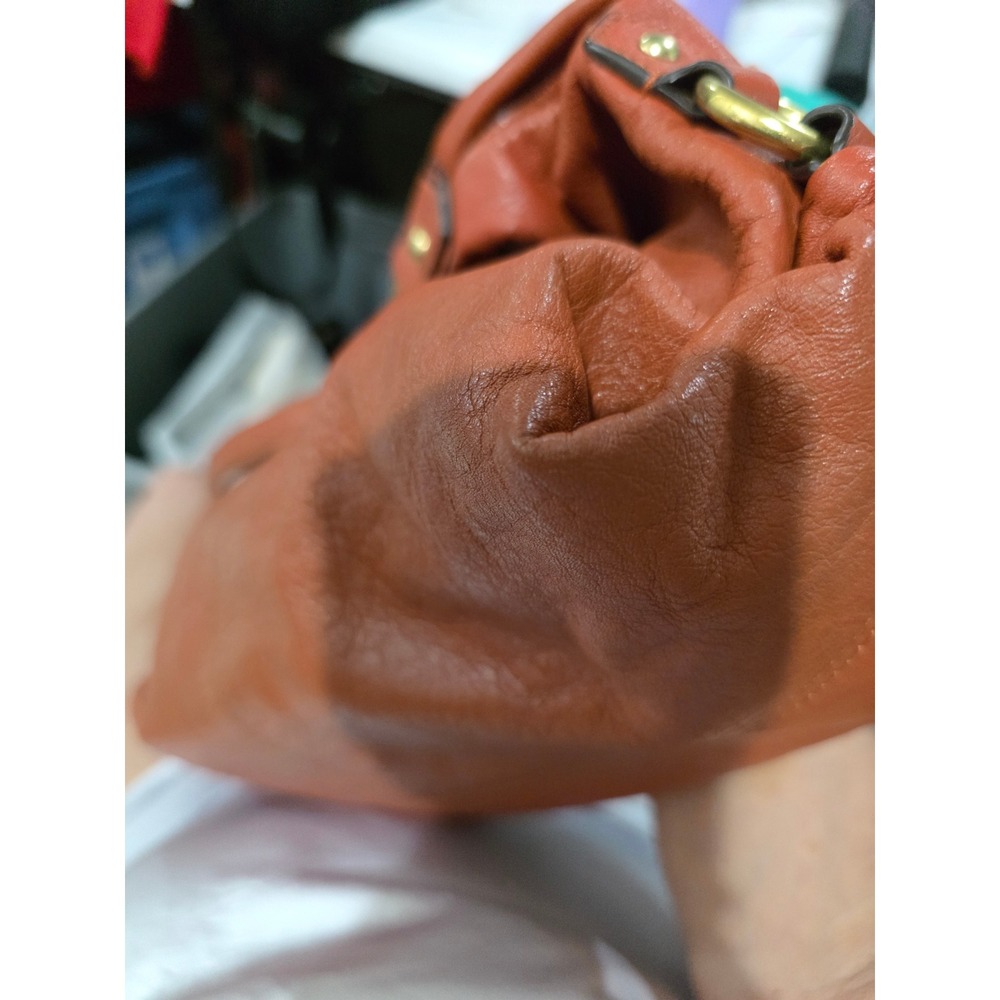 Coach Ashley Hobo Bag Women Medium Burnt Orange Good Leather Pleated F19761 - Picture 10 of 13